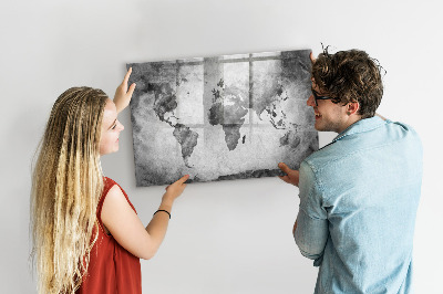 Tableau effaçable magnétique Carte du monde