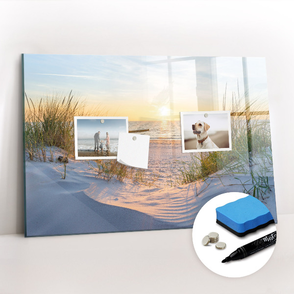Tableau effaçable magnétique Coucher de soleil sur la plage