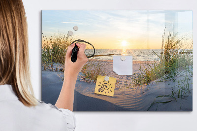 Tableau effaçable magnétique Coucher de soleil sur la plage
