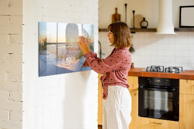 Tableau effaçable magnétique Coucher de soleil sur la plage