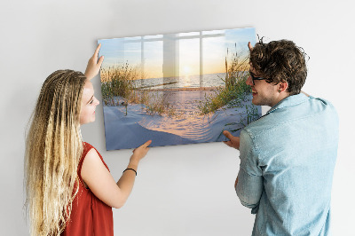 Tableau effaçable magnétique Coucher de soleil sur la plage