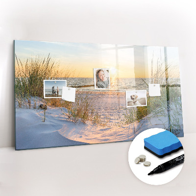 Tableau effaçable magnétique Coucher de soleil sur la plage