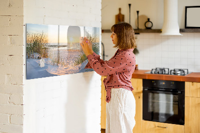 Tableau effaçable magnétique Coucher de soleil sur la plage