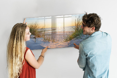 Tableau effaçable magnétique Coucher de soleil sur la plage