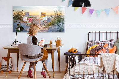 Tableau effaçable magnétique Coucher de soleil sur la plage