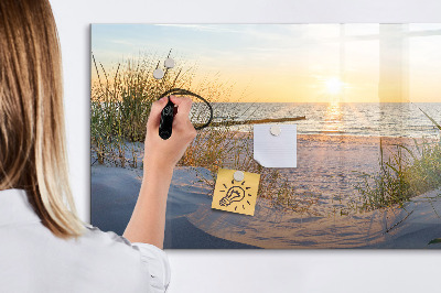 Tableau effaçable magnétique Coucher de soleil sur la plage