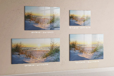 Tableau effaçable magnétique Coucher de soleil sur la plage