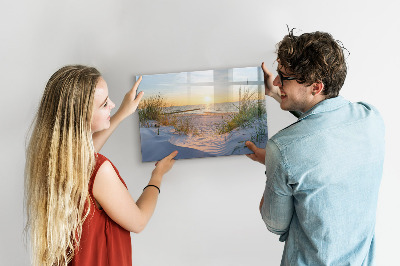 Tableau effaçable magnétique Coucher de soleil sur la plage