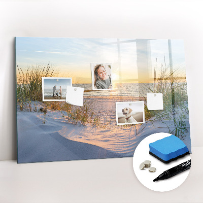 Tableau effaçable magnétique Coucher de soleil sur la plage