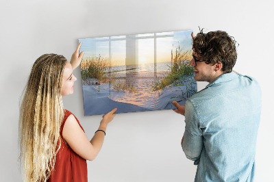 Tableau effaçable magnétique Coucher de soleil sur la plage