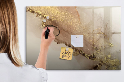 Tableau effaçable magnétique marbre doré