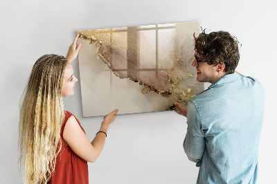 Tableau effaçable magnétique marbre doré