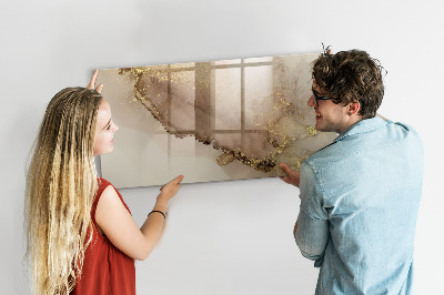 Tableau effaçable magnétique marbre doré