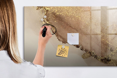Tableau effaçable magnétique marbre doré