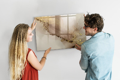Tableau effaçable magnétique marbre doré