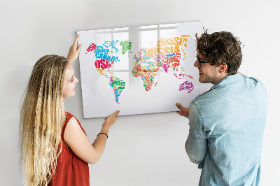 Tableau magnétique mural Noms de pays colorés