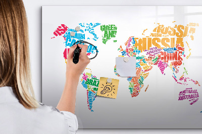 Tableau magnétique mural Noms de pays colorés