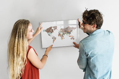 Tableau effaçable magnétique Lettres colorées de la carte