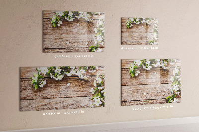 Tableau effaçable magnétique Fleurs sur bois