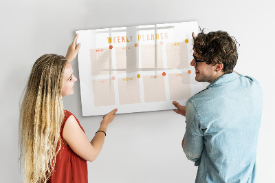 Tableau verre magnétique Agenda hebdomadaire