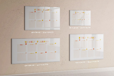 Tableau verre magnétique Agenda hebdomadaire