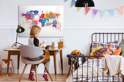 Tableau effaçable magnétique Carte du monde