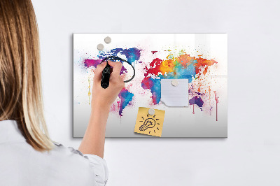 Tableau effaçable magnétique Carte du monde