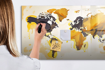 Tableau effaçable magnétique Carte du monde abstraite