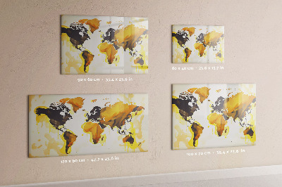 Tableau effaçable magnétique Carte du monde abstraite