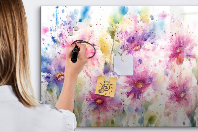 Tableau effaçable magnétique Fleurs peintes