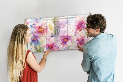 Tableau effaçable magnétique Fleurs peintes