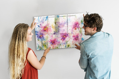 Tableau effaçable magnétique Fleurs peintes