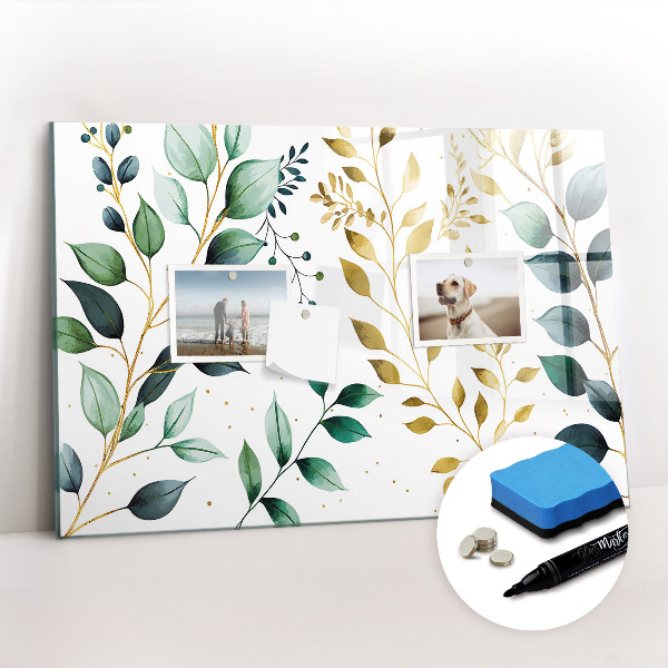 Tableau effaçable magnétique Motif de feuilles de plantes