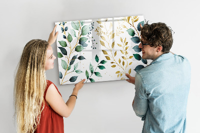 Tableau effaçable magnétique Motif de feuilles de plantes