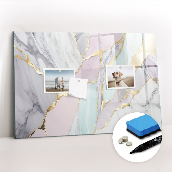 Tableau verre magnétique Motif en marbre