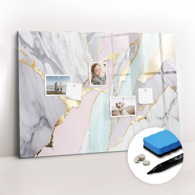 Tableau verre magnétique Motif en marbre
