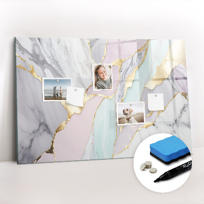 Tableau verre magnétique Motif en marbre