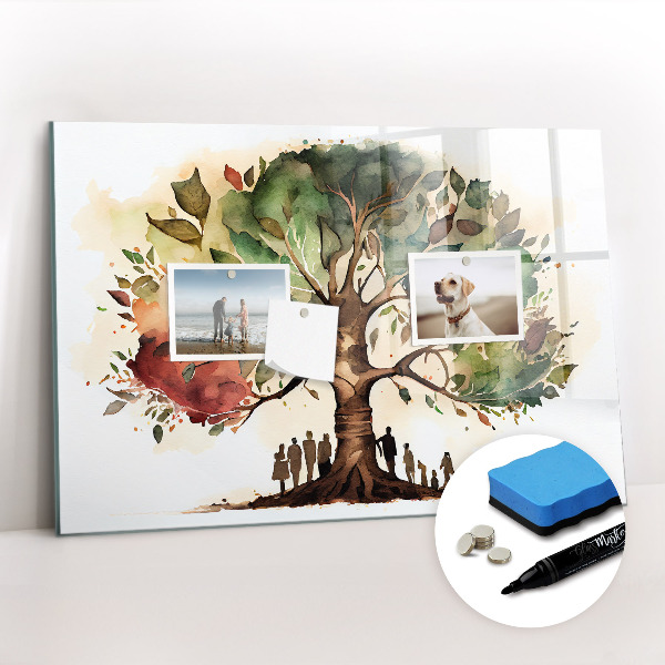 Tableau verre magnétique Arbre généalogique