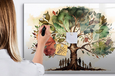 Tableau verre magnétique Arbre généalogique
