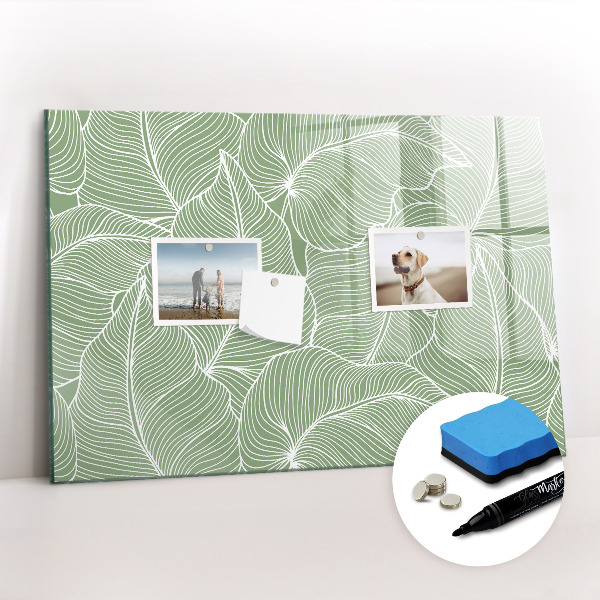 Tableau magnétique mural Motif de feuilles naturelles