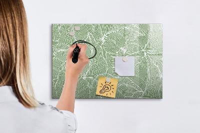 Tableau magnétique mural Motif de feuilles naturelles