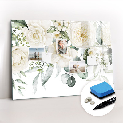 Tableau verre magnétique Fleurs