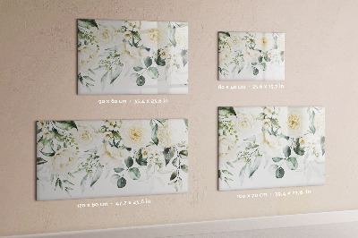 Tableau verre magnétique Fleurs