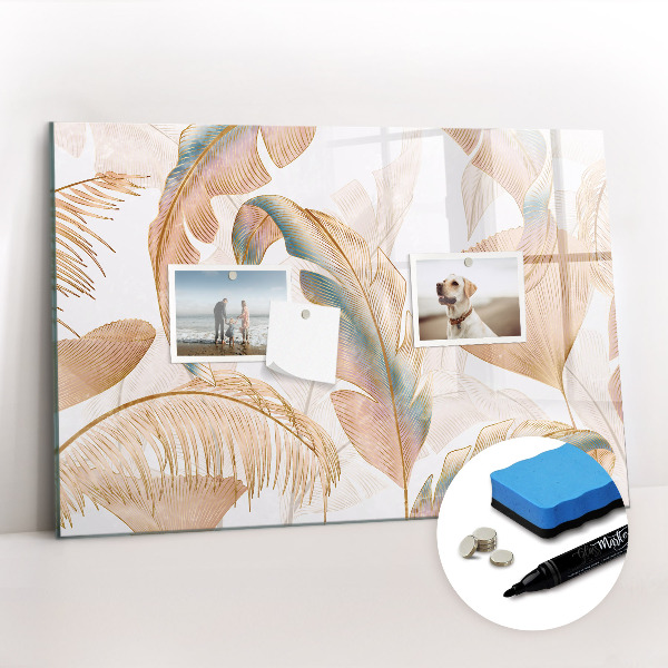 Tableau effaçable magnétique Motif de feuille naturelle