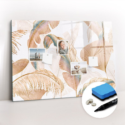 Tableau effaçable magnétique Motif de feuille naturelle