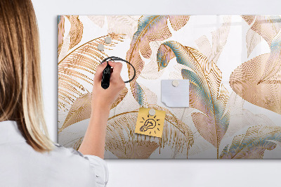 Tableau effaçable magnétique Motif de feuille naturelle