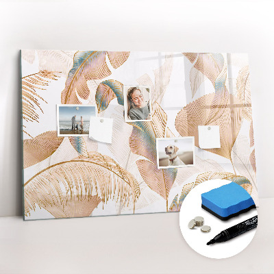 Tableau effaçable magnétique Motif de feuille naturelle