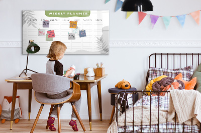 Tableau effaçable magnétique Plan hebdomadaire