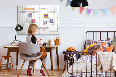 Tableau magnétique mural Plan hebdomadaire