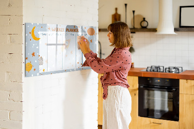 Tableau verre magnétique Agenda hebdomadaire